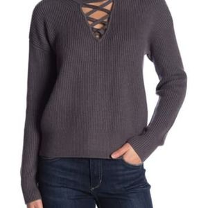 Splendid Cris Cross Sweater Grey XS